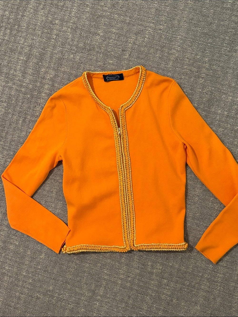 Vintage 90s Magaschoni cardigan top  lightweight knit with Ribbon detailing S
